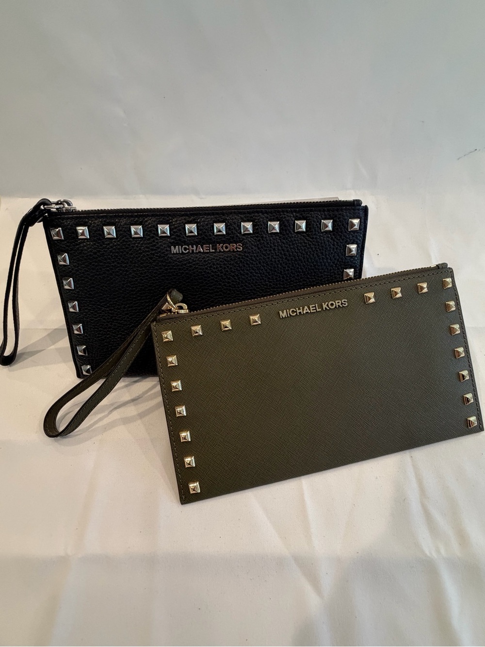 Michael Kors set of 2 Leather Wristlets with studs